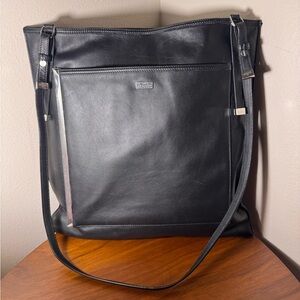 Skagen Denmark Black Leather Skinny Tote Bag